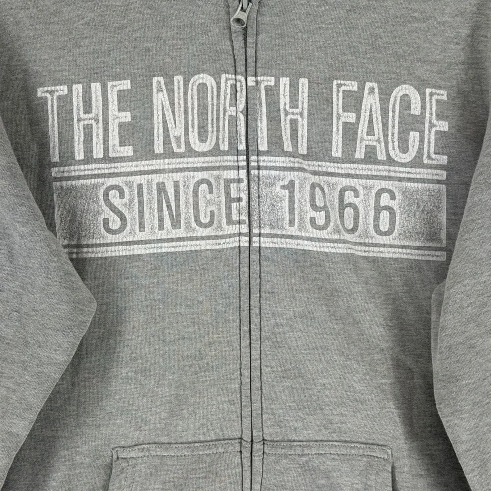 The North Face Mens Gray‎ Full Zip Hoodie Since 1966 Graphic Sweatshirt Large
